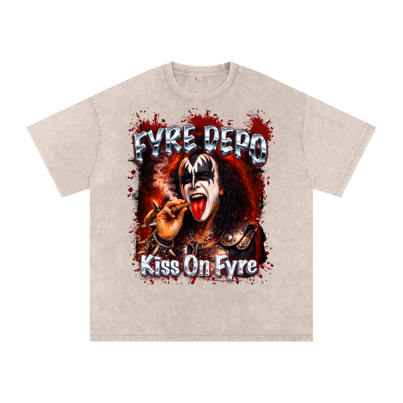 Kiss On Fyre Oversized Cotton T-Shirt