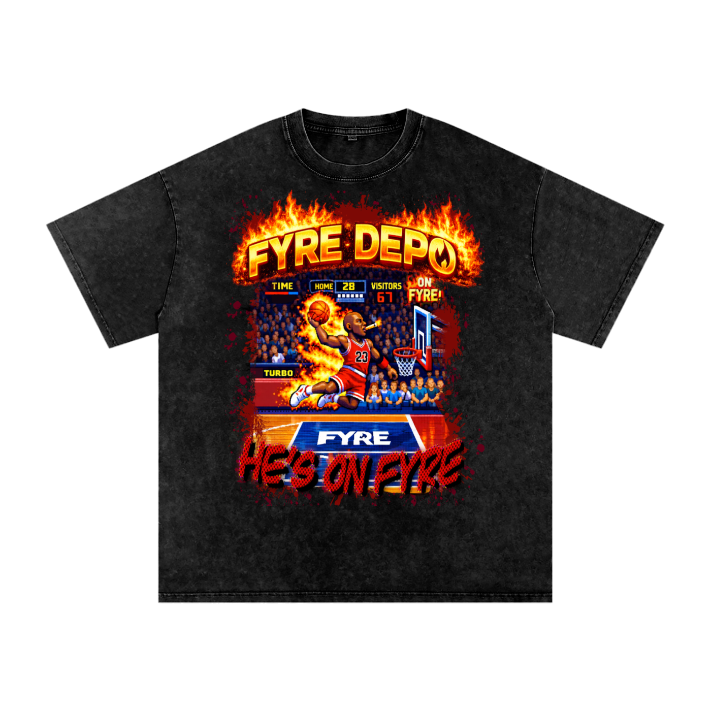 He's On Fyre Oversized Cotton T-Shirt