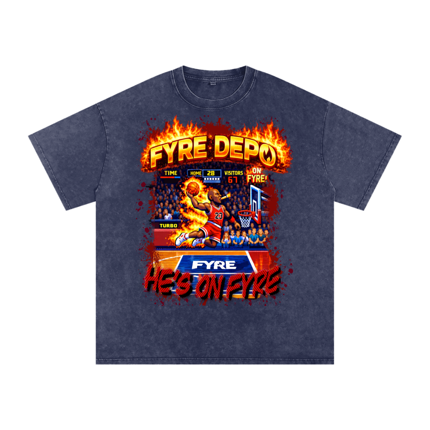 He's On Fyre Oversized Cotton T-Shirt