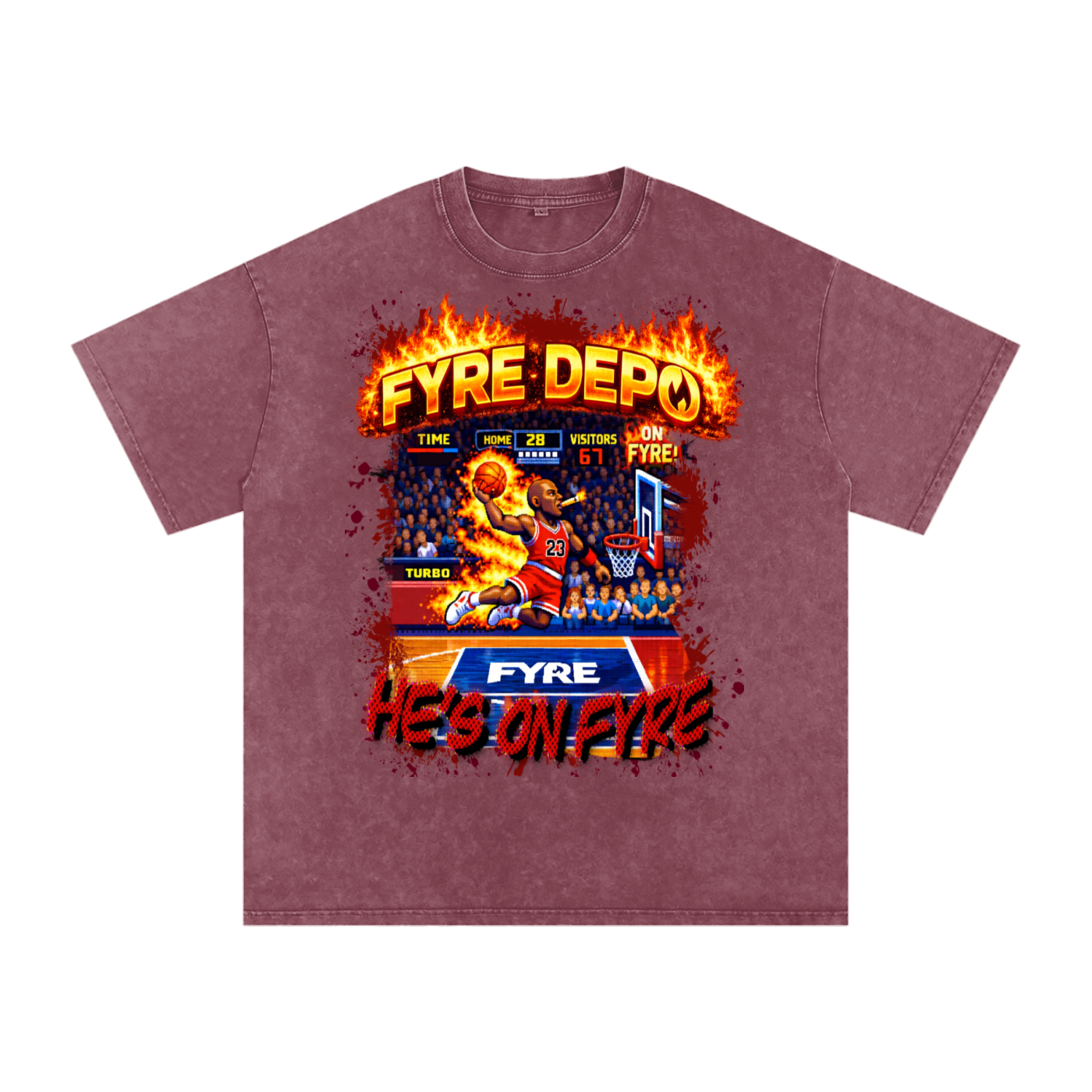 He's On Fyre Oversized Cotton T-Shirt