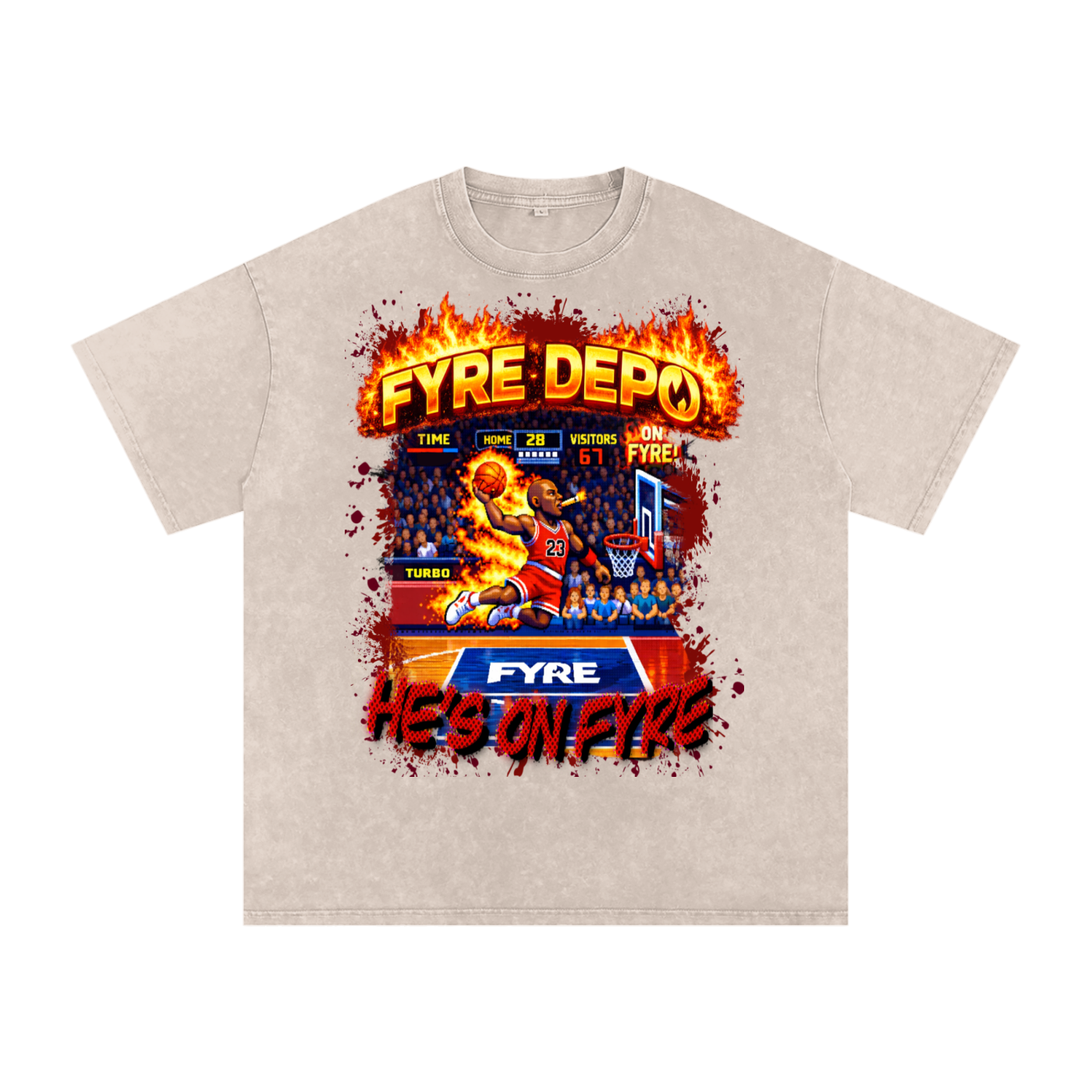 He's On Fyre Oversized Cotton T-Shirt