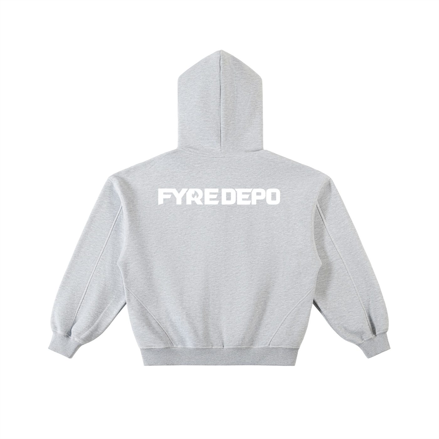 Contrast-Stitched Boxy Fleece Zip Hoodie