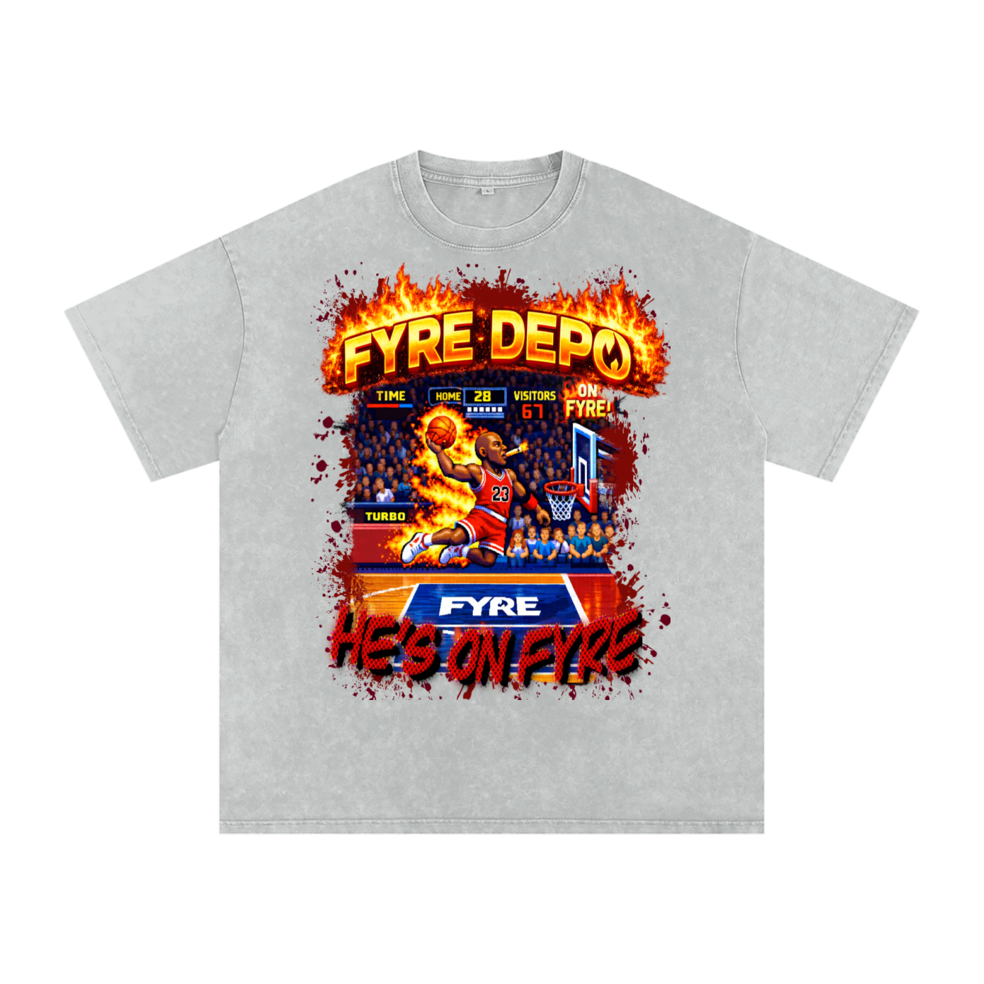 He's On Fyre Oversized Cotton T-Shirt